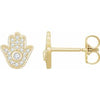 14K Yellow 1/5 CTW Diamond Hamsa Earrings - Siddiqui Jewelers