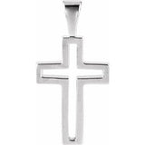 Sterling Silver 13.5x9.5 mm Cross Pendant - Siddiqui Jewelers