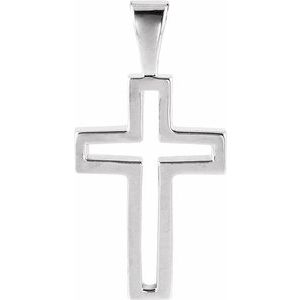 Sterling Silver 13.5x9.5 mm Cross Pendant - Siddiqui Jewelers