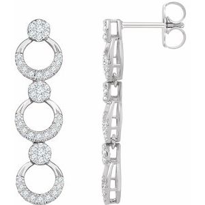 14K White 1/2 CTW Diamond Geometric Dangle Earrings - Siddiqui Jewelers