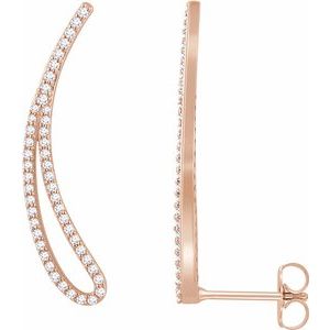 14K Rose 1/4 CTW Diamond Ear Climbers - Siddiqui Jewelers