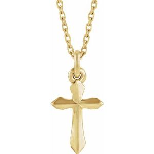 14K Yellow Cross 18" Necklace-Siddiqui Jewelers