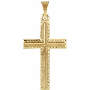 14K Yellow 21x13.5 mm Cross Pendant - Siddiqui Jewelers