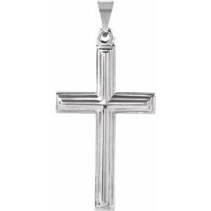 14K White 24x14 mm Cross Pendant - Siddiqui Jewelers