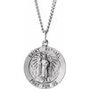 Sterling Silver 22 mm Round St. Raphael 24" Necklace - Siddiqui Jewelers