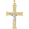 14K Yellow/White 32x23 mm Hollow Crucifix Pendant - Siddiqui Jewelers