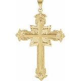 14K Yellow 43x31 mm Cross Pendant - Siddiqui Jewelers