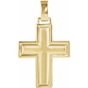 14K Yellow 22.5x18 mm Cross Pendant - Siddiqui Jewelers