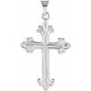 14K White 24x17.5 mm Cross Pendant - Siddiqui Jewelers