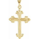 14K Yellow 24x17.5 mm Cross Pendant - Siddiqui Jewelers