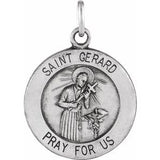 14K White 18 mm St. Gerard Medal - Siddiqui Jewelers