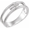 Sterling Silver .03 CTW Diamond Negative Space Cross Ring - Siddiqui Jewelers