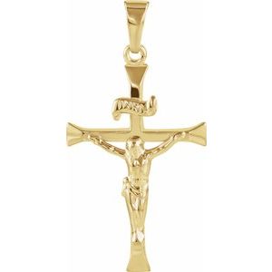 14K Yellow 24.5x16 mm Crucifix Pendant - Siddiqui Jewelers