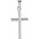 14K White 12.3x8.5 mm Cross Pendant - Siddiqui Jewelers