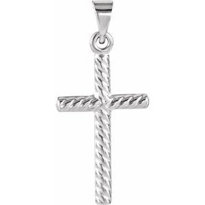 14K White 12.3x8.5 mm Cross Pendant - Siddiqui Jewelers