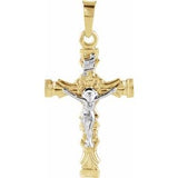 14K Yellow & White 21.5x14.5 mm Crucifix Pendant - Siddiqui Jewelers