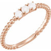 14K Rose Opal Stackable Beaded Ring - Siddiqui Jewelers