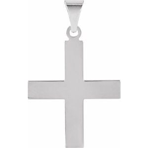 14K White 15.5x14 mm Greek Cross Pendant - Siddiqui Jewelers