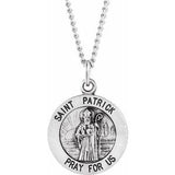 Sterling Silver 18 mm Round St. Patrick 18" Necklace - Siddiqui Jewelers