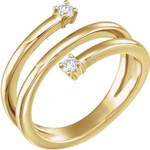 14K Yellow 1/8 CTW Diamond Bypass Ring - Siddiqui Jewelers