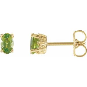14K Yellow Peridot Earrings-Siddiqui Jewelers