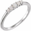 14K White Opal Graduated Five-Stone Ring - Siddiqui Jewelers