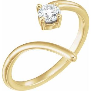 14K Yellow 1/4 CTW Diamond Negative Space Ring - Siddiqui Jewelers