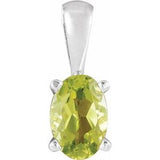 14K White Peridot Pendant - Siddiqui Jewelers