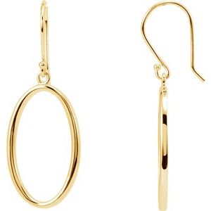 14K Yellow Oval Dangle Earrings - Siddiqui Jewelers