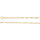 14K Yellow 2 mm Solid Figaro 7" Chain - Siddiqui Jewelers