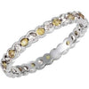 14K White 1/3 CTW Diamond & Yellow Sapphire Eternity Band Size 7 - Siddiqui Jewelers