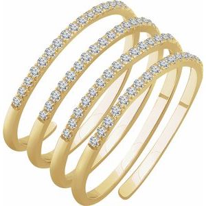 14K Yellow 1/2 CTW Diamond Spiral Ring - Siddiqui Jewelers