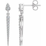 14K White 1/4 CTW Diamond Dangle Earrings - Siddiqui Jewelers