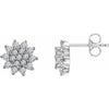 14K White 1/2 CTW Diamond Cluster Stud Earrings - Siddiqui Jewelers