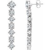 Sterling Silver Cubic Zirconia Seven-Stone Dangle Earrings - Siddiqui Jewelers