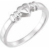 14K White Heart & Cross Chastity Ring Size 5 - Siddiqui Jewelers