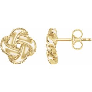 14K Yellow Knot Earrings - Siddiqui Jewelers