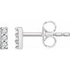 14K White .05 CTW Natural Diamond Bar Earrings Siddiqui Jewelers