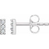 14K White .05 CTW Diamond Bar Earrings-Siddiqui Jewelers