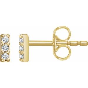 14K Yellow .05 CTW Natural Diamond Bar Earrings Siddiqui Jewelers