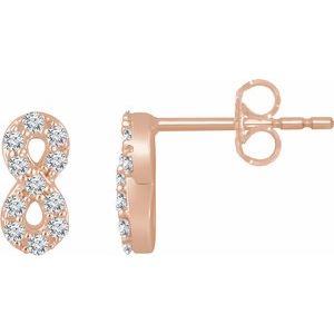 14K Rose 1/6 CTW Diamond Infinity Earrings - Siddiqui Jewelers