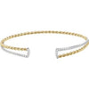 14K Yellow & White Twisted Rope Cuff Bracelet - Siddiqui Jewelers