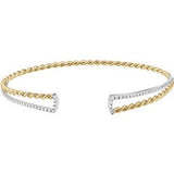 14K Yellow & White Twisted Rope Cuff Bracelet - Siddiqui Jewelers