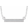 14K White .05 CTW Diamond Bar 16-18" Necklace - Siddiqui Jewelers