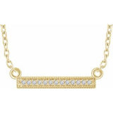 14K Yellow .05 CTW Diamond Bar 16-18" Necklace - Siddiqui Jewelers