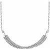 14K White 1/4 CTW Diamond Twisted Bar 16-18" Necklace - Siddiqui Jewelers