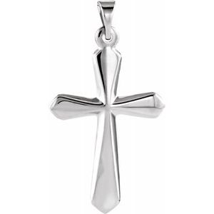 14K White 22.5x16 mm Cross Pendant - Siddiqui Jewelers