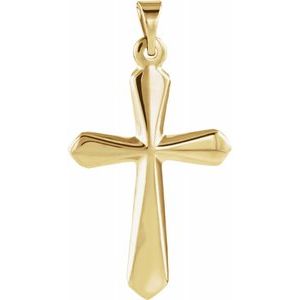 14K Yellow 22.5x16 mm Cross Pendant - Siddiqui Jewelers