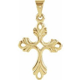 14K Yellow 24.5x17 mm Design Cross Pendant - Siddiqui Jewelers