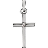 Sterling Silver 19.2x9 mm .01 CTW Diamond Cross Pendant - Siddiqui Jewelers